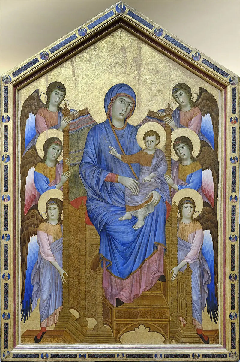 Madonna och barn i majestät omgivna av sex änglar - Cimabue