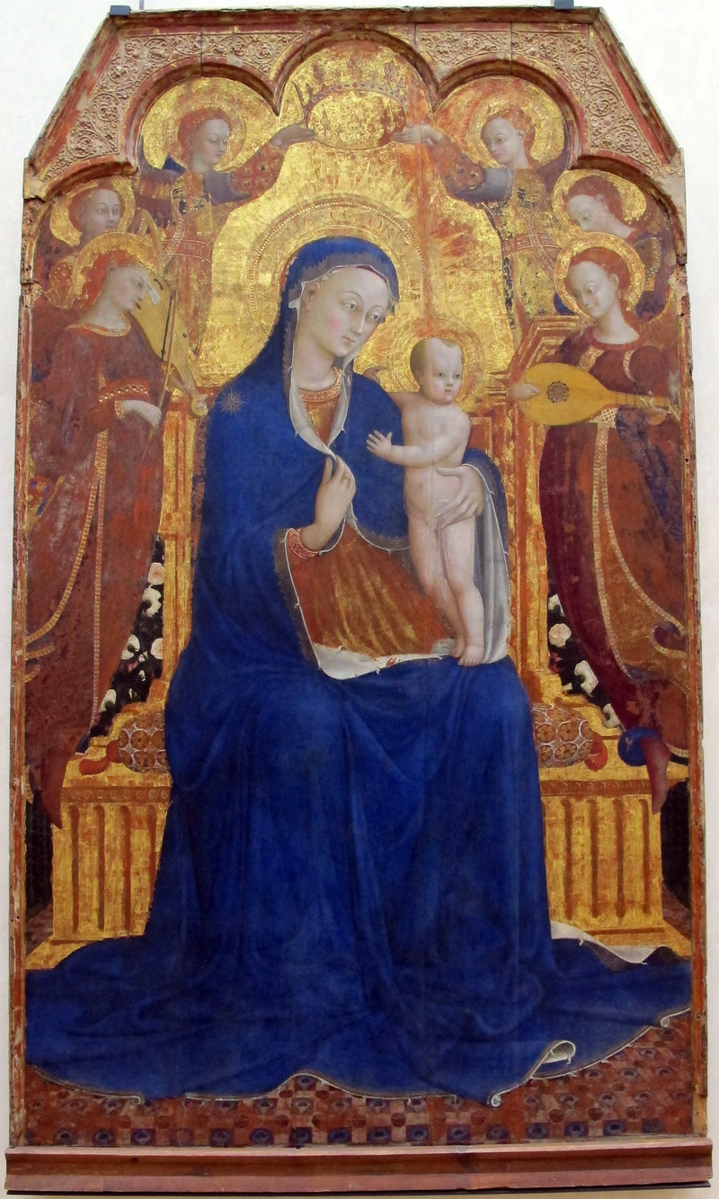Madonna och barnomgivna av änglar - Stefano di Giovanni (Sassetta)