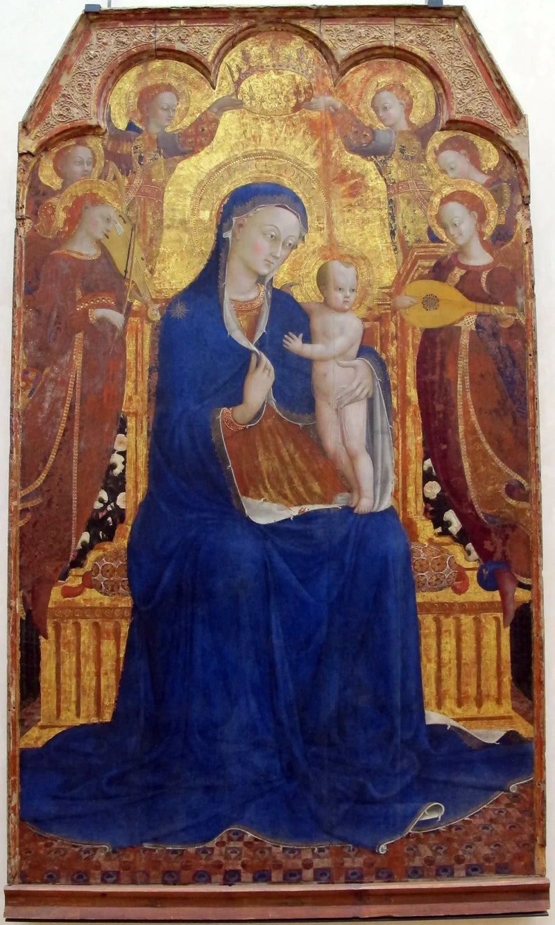 Madonna och barnomgivna av änglar - Stefano di Giovanni (Sassetta)