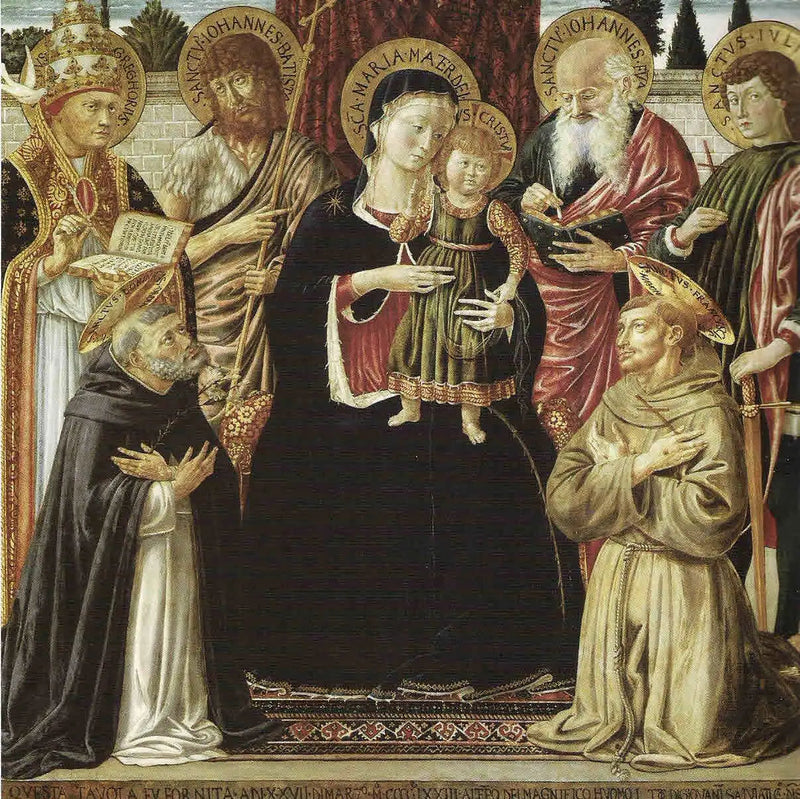 Madonna och barn omgivna av helgon - Benozzo Gozzoli