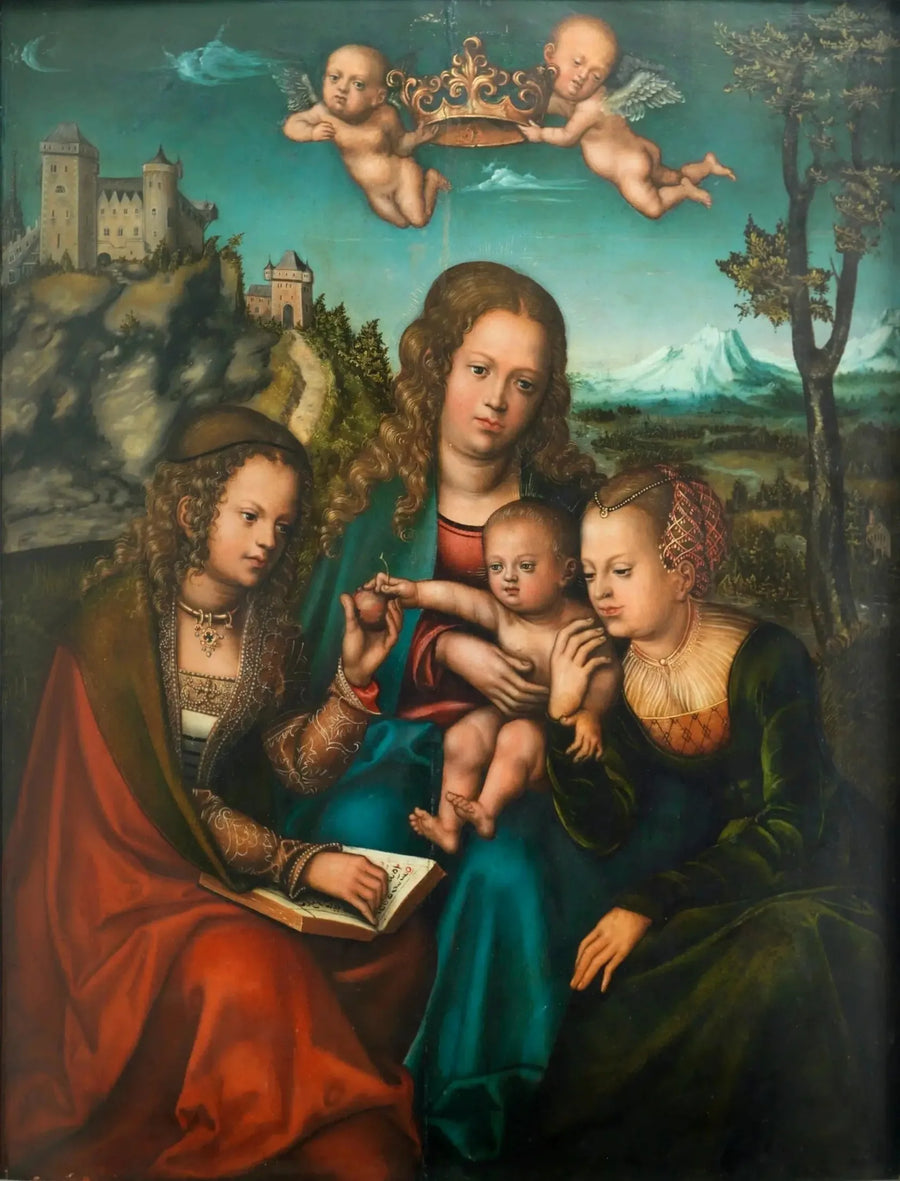 Madonna flankeras av två helgon - Lucas Cranach den äldre