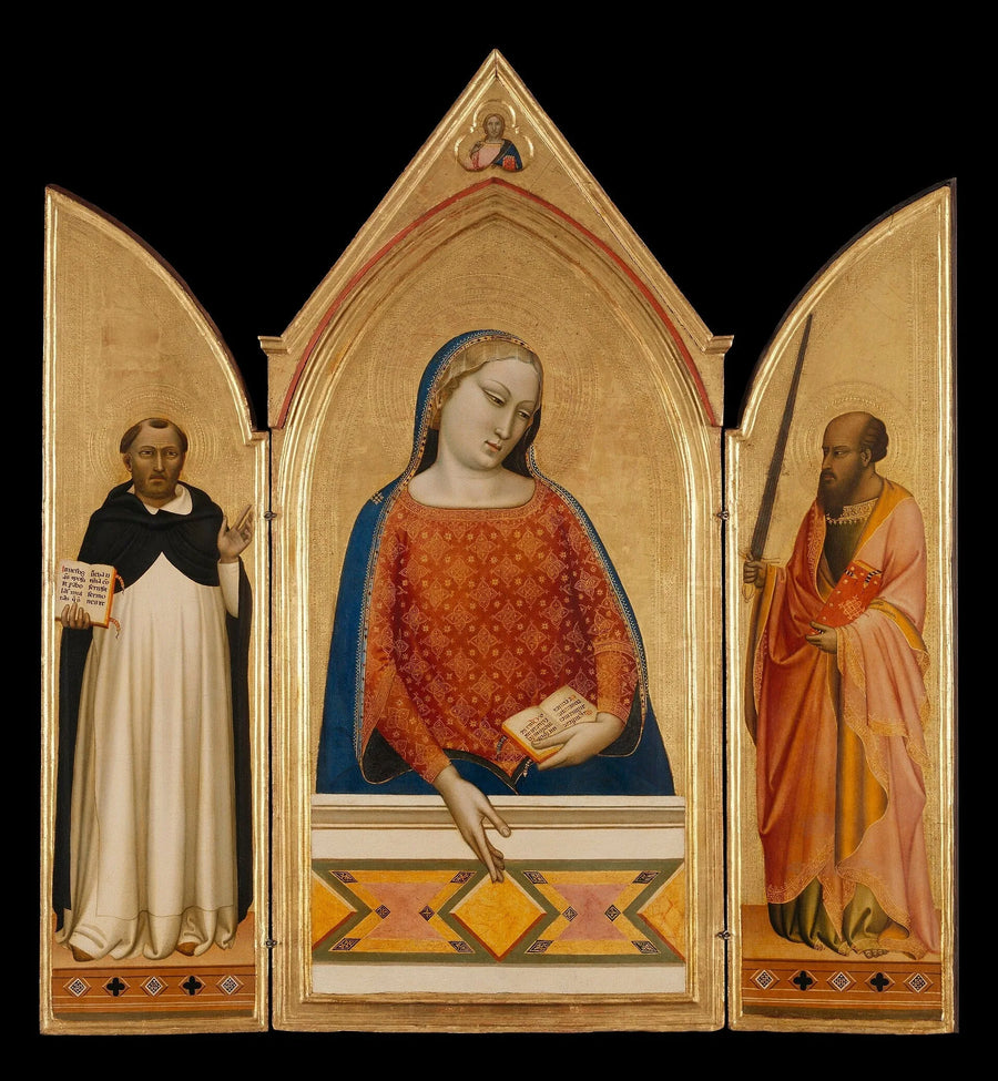 Madonna med helgonen Thomas av Aquino och Paulus - Bernardo Daddi