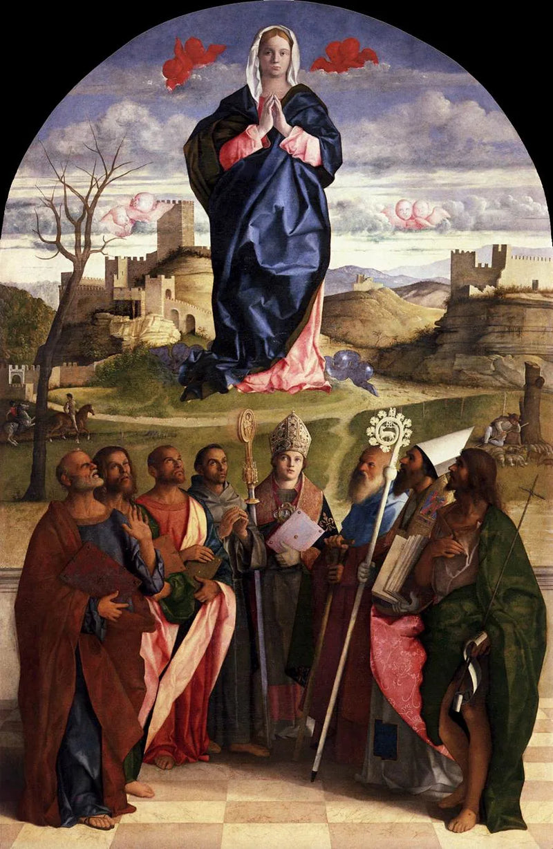 Jungfru Maria i härlighet med helgonen - Giovanni Bellini