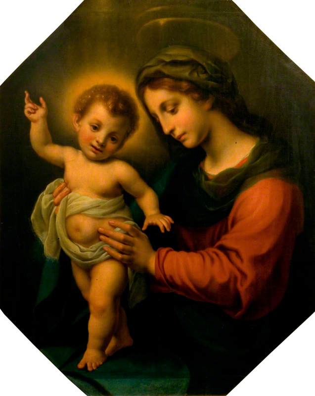 Madonna som håller barnet stående - Carlo Dolci