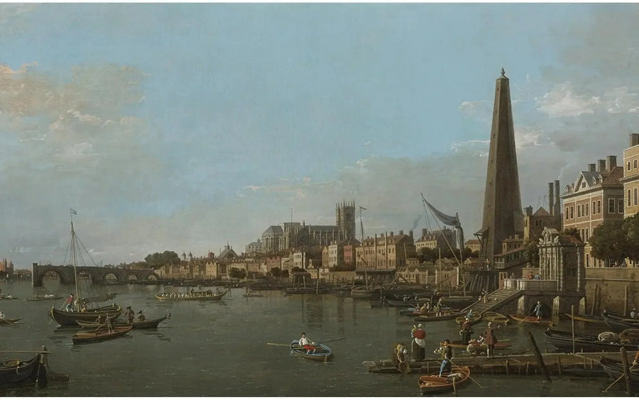 Staden Westminster från Thames, nära York Water Gate - Canaletto