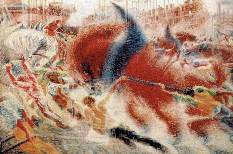 Staden stiger - Umberto Boccioni
