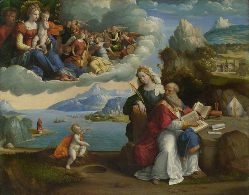 La vision de saint Augustin - Benvenuto Tisi image 1 reproduction artisanale de tableau