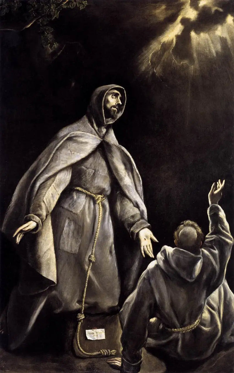 Saint Franciscus flammande facklas vision - El Greco