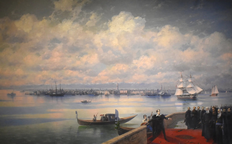 Byrons besök hos Mekhitaris på ön Surb Ghazar - Ivan Aïvazovski