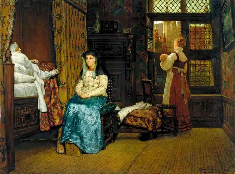 La Visite : Un Intérieur Hollandais - Lawrence Alma-Tadema image 1 tableau peint à l’huile sur toile