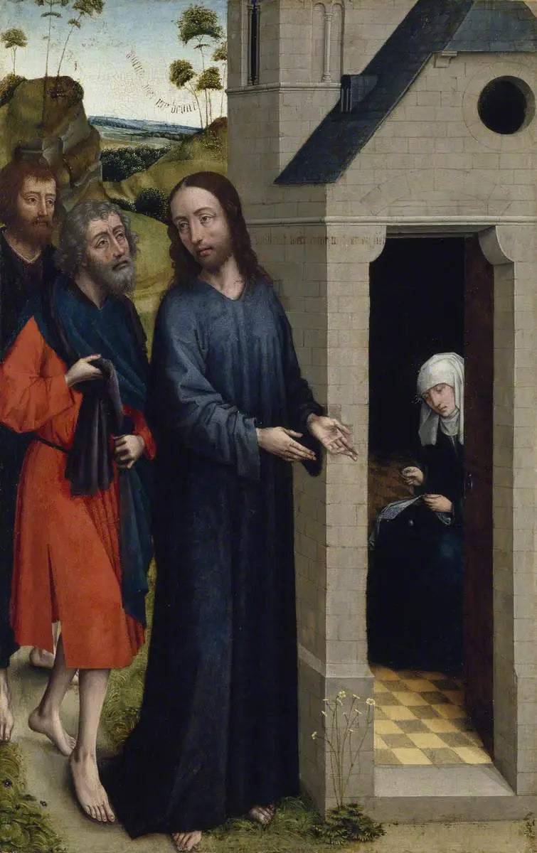 Andrés och Simon Pierre:s kall (förmodligen en vänsterflygel av ett altarskåp) - Rogier van der Weyden