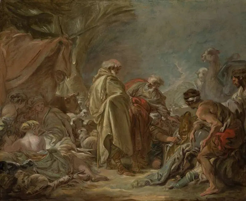 Laban söker sina idoler - François Boucher