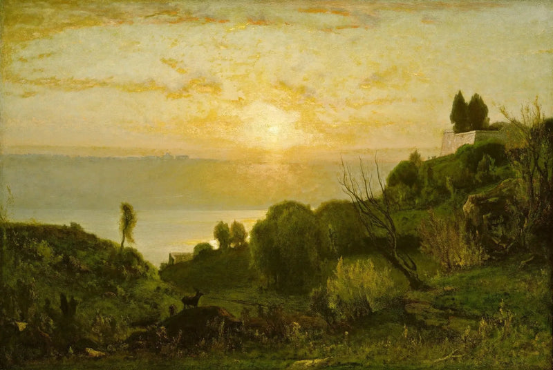 Lac Albano, solnedgång - George Inness