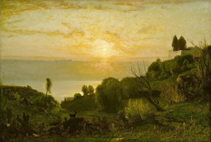 Lac Albano, solnedgång - George Inness
