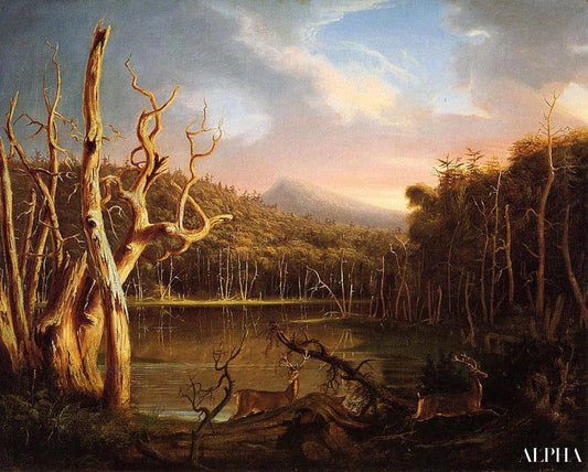 Lac avec des arbres morts (Catskill) - Thomas Cole - Reproductions de tableaux et peintures haut de gamme