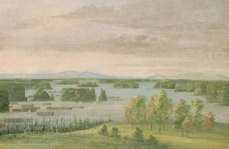 Svanens sjö (Svanarnas sjö), nära Prairies höjd - George Catlin
