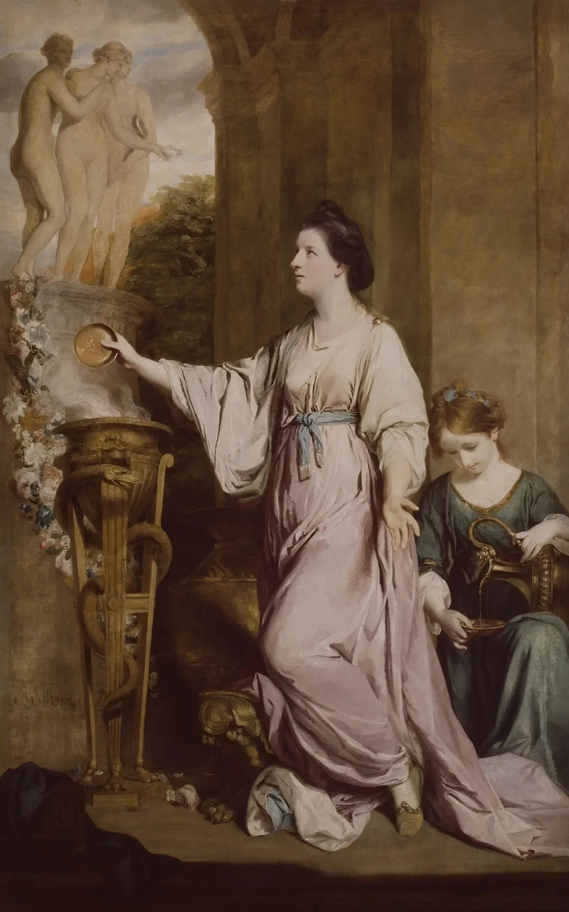 Lady Sarah Bunbury offrar till nåderna - Joshua Reynolds