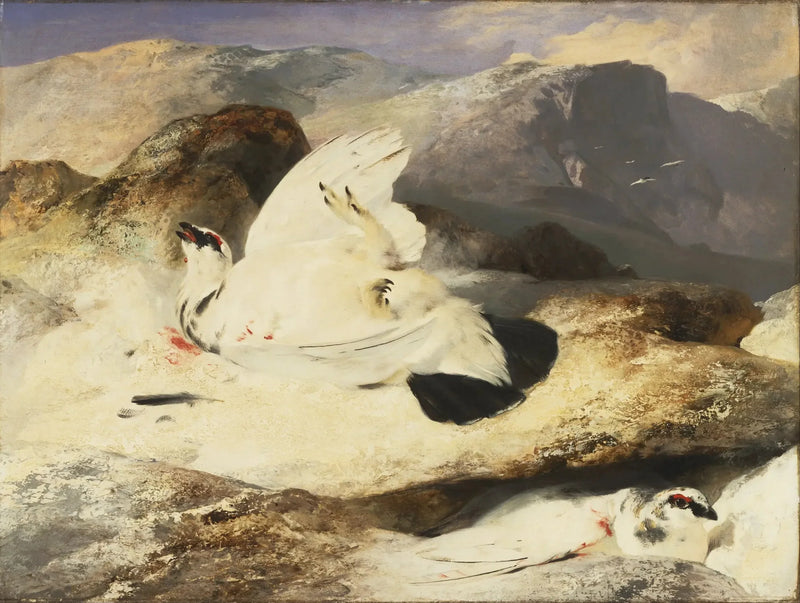 Lagopède i ett landskap - Edwin Henry Landseer