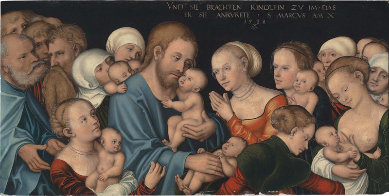 Låt de små barnen komma till mig (Kristus välsignar barnen) - Lucas Cranach den äldre