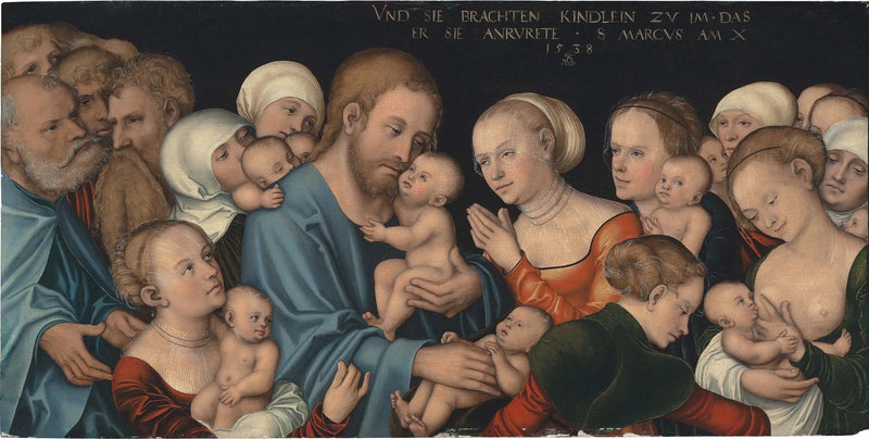 Låt de små barnen komma till mig (Kristus välsignar barnen) - Lucas Cranach den äldre