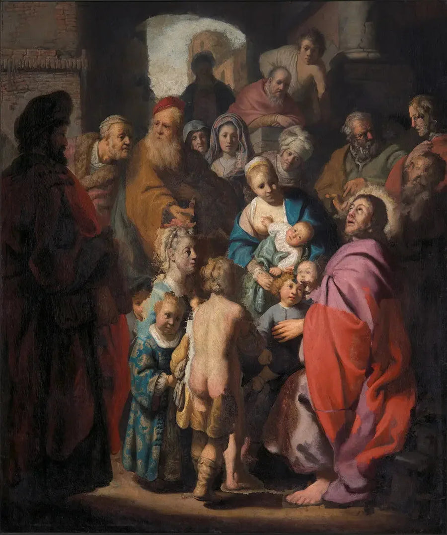 Låt de små barnen komma till mig - Rembrandt