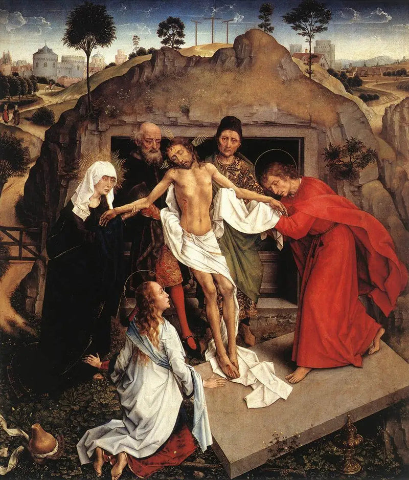 Lamentation över den döde Kristus och Nedtagningen - Rogier van der Weyden