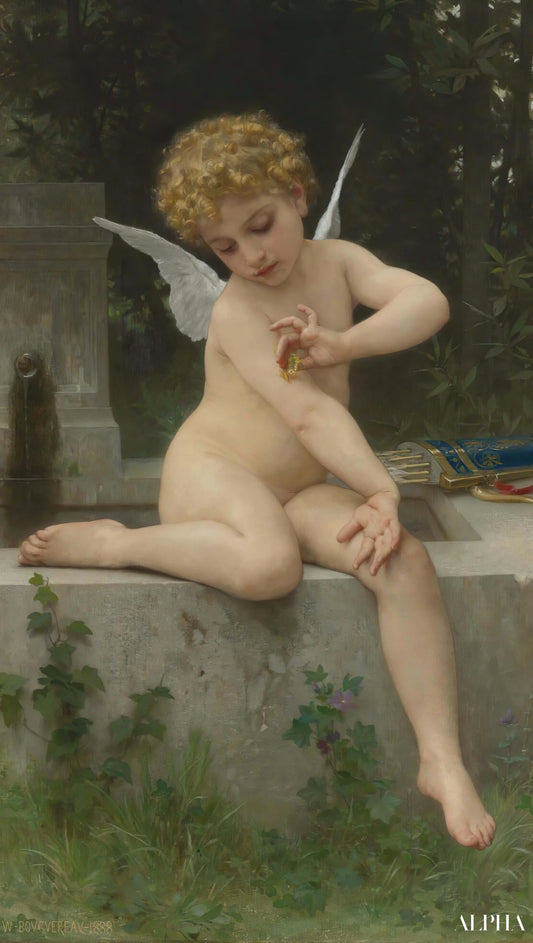 L’amour Au Papillon - William-Adolphe Bouguereau Reproductions de tableaux à la peinture à l’huile