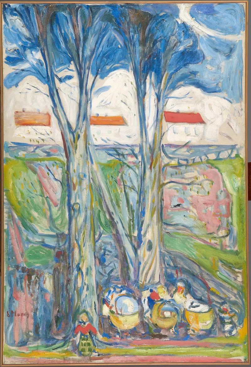Landeaux under stora träd - Edvard Munch