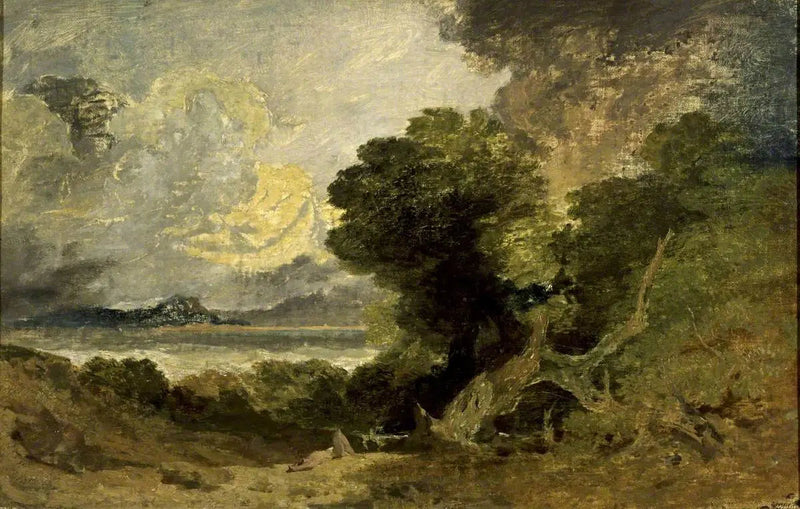 Landskap med sjö och fallen träd - J. M. W. Turner