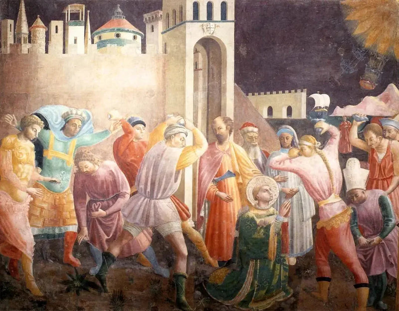 Lapidation av Etienne - Paolo Uccello