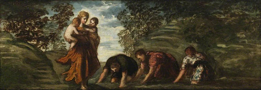 Latone förvandlar lycianska bönder till grodor - Jacopo Tintoretto