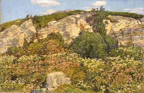 Laurier i fönsterkarmar - Childe Hassam