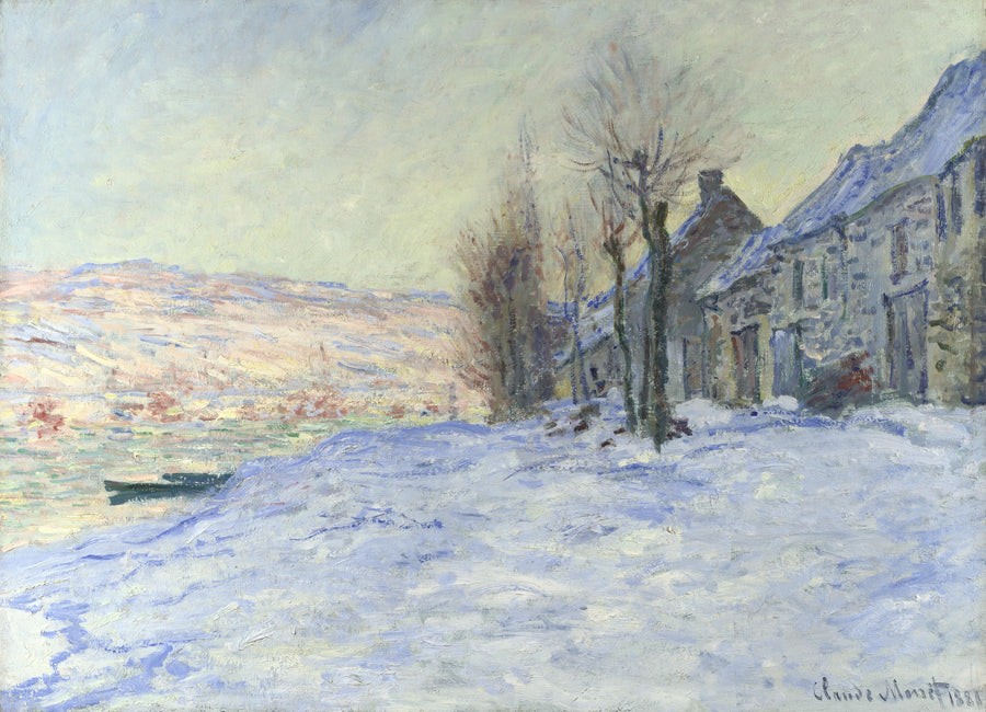 Lavacourt under snön W511 - Claude Monet