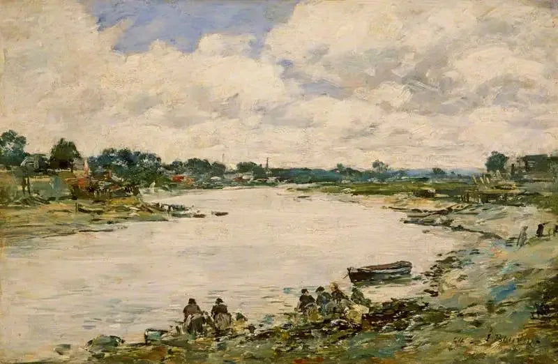 Tvättare vid Touques - Eugène Boudin