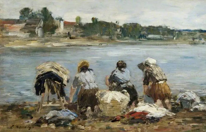 Tvättare vid Touques - Eugène Boudin