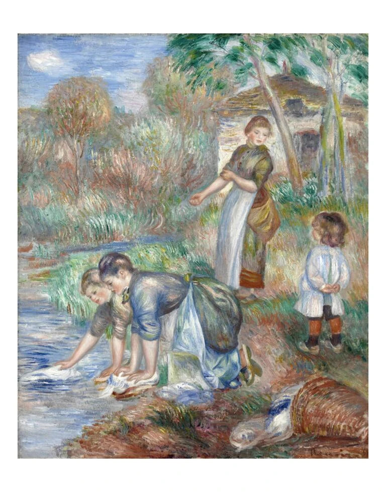 Tvättande kvinnor - Pierre-Auguste Renoir