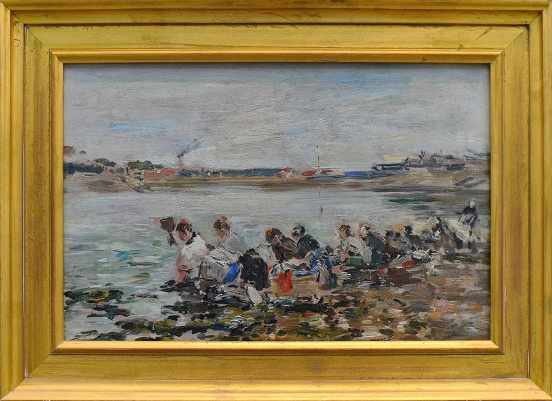 Tvättare vid Touques - Eugène Boudin