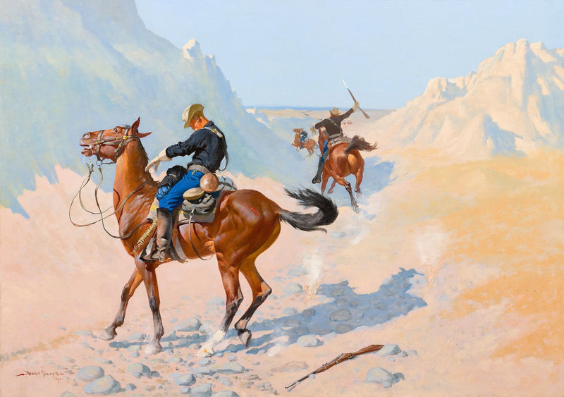 Avantgarde eller militärt offer (fälla) - Frederic Remington