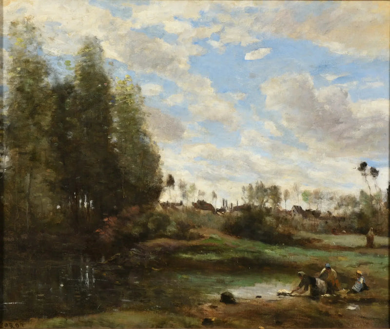 Tvättar vid vattnet - Jean-Baptiste Camille Corot