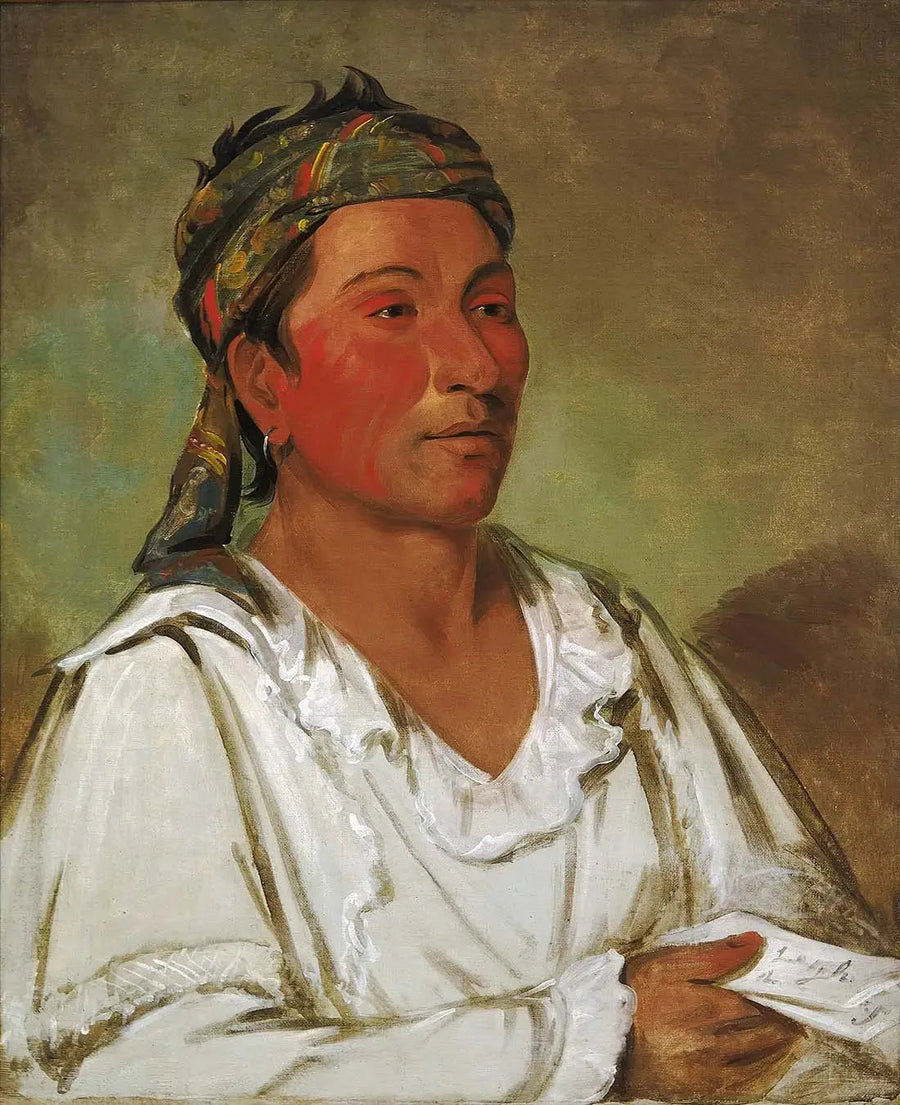 Lay-lóo-ah-pee-ái-shee-kaw, örter, buske och blomma, semi-civiliserad - George Catlin