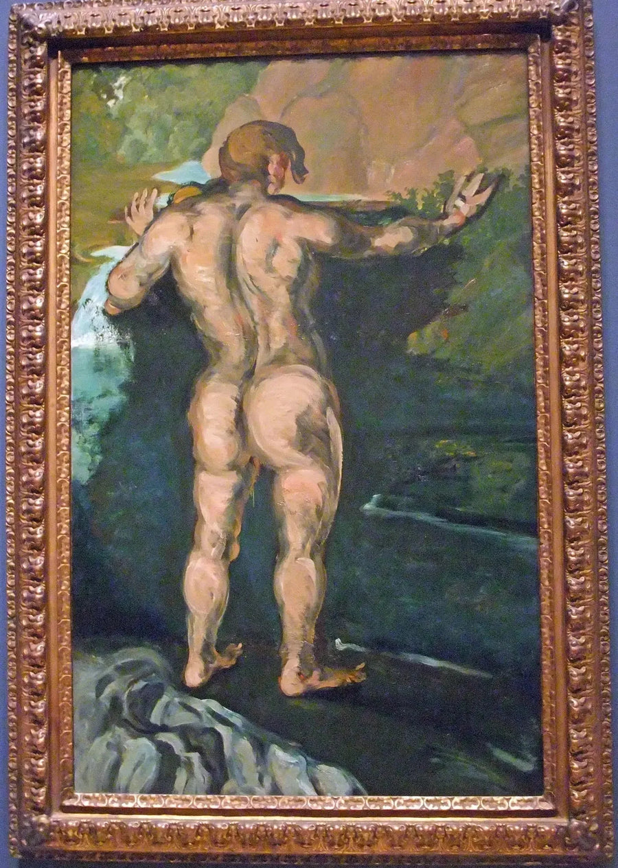 Badaren vid klippan - Paul Cézanne