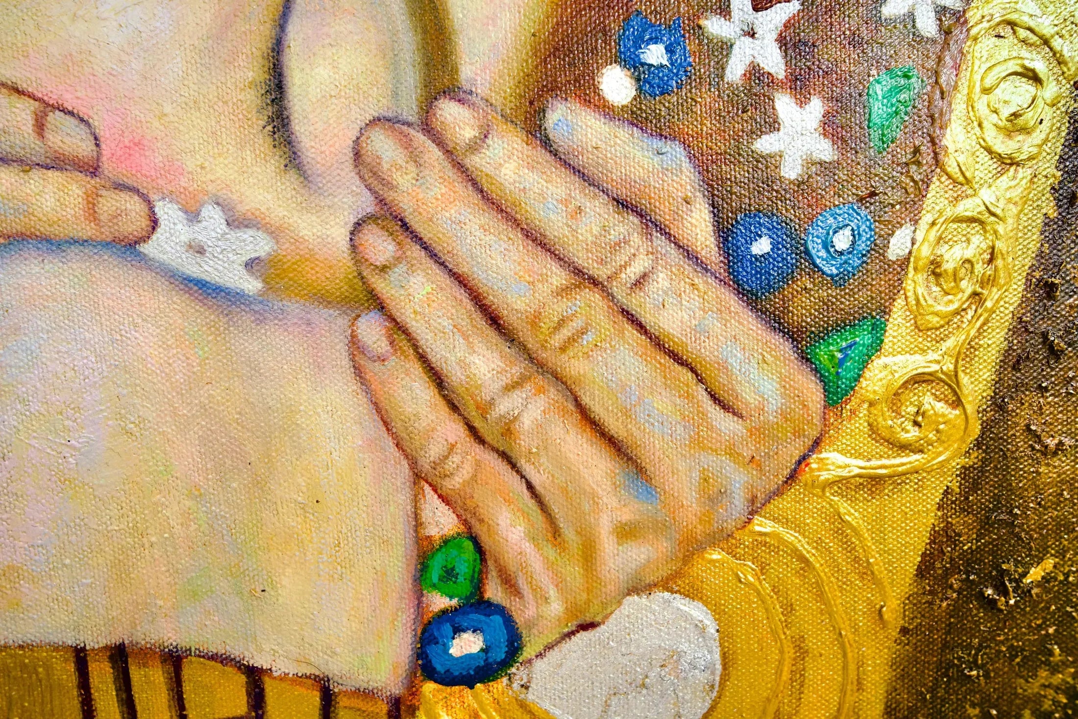Le Baiser Réimaginé par Master Apollon | 200 x 200 cm image 10 reproduction d’œuvre d’art à l’huile
