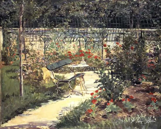 Le banc du jardin de Versailles - Edouard Manet - Reproductions de tableaux et peintures haut de gamme