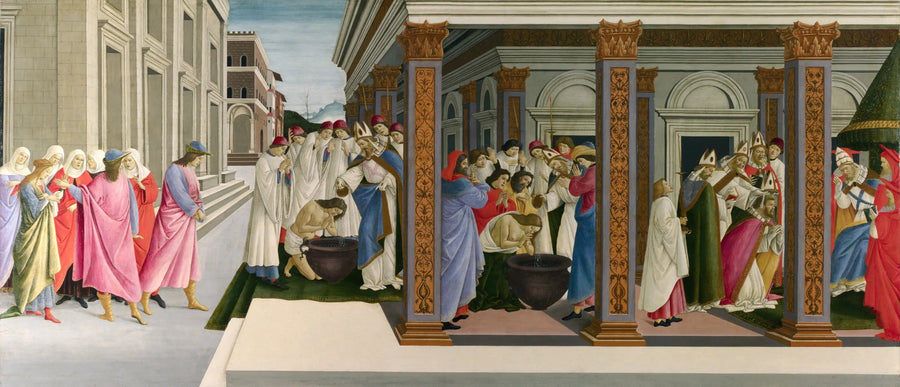 Dopet av Zénobe och hans ordination till biskop - Sandro Botticelli