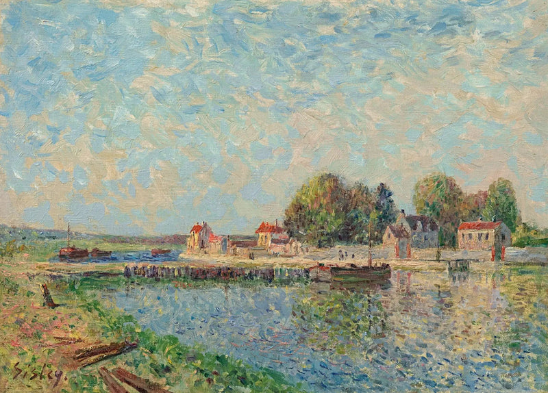 Dammen i Saint-Mammès, Loingkanalen - Alfred Sisley