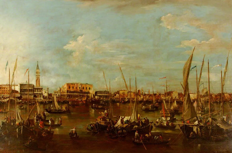 Venedigs Sankt Markus-bassäng med Molo och Dogepalatset - Francesco Guardi