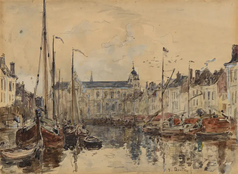 Handelsbassängen i Bryssel - Eugène Boudin