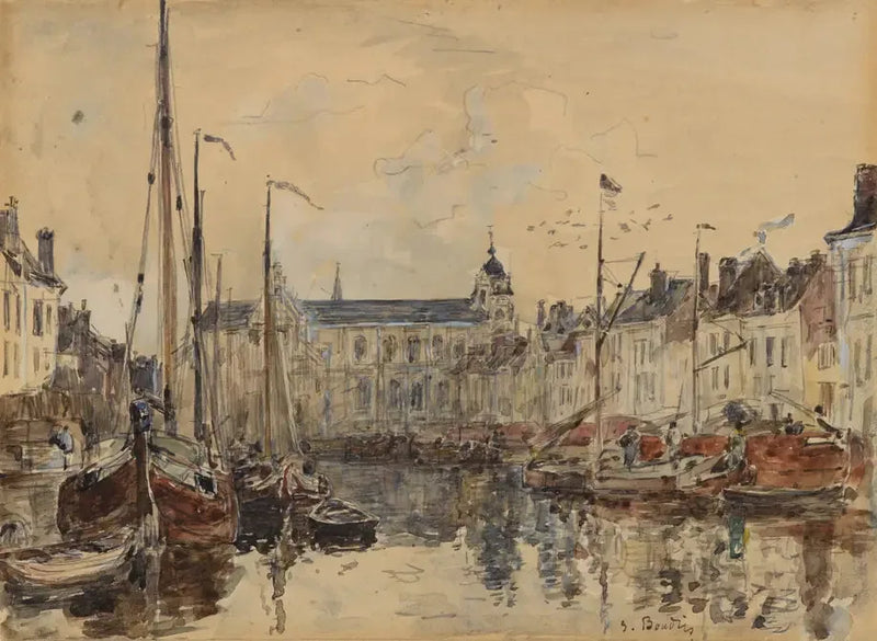 Handelsbassängen i Bryssel - Eugène Boudin