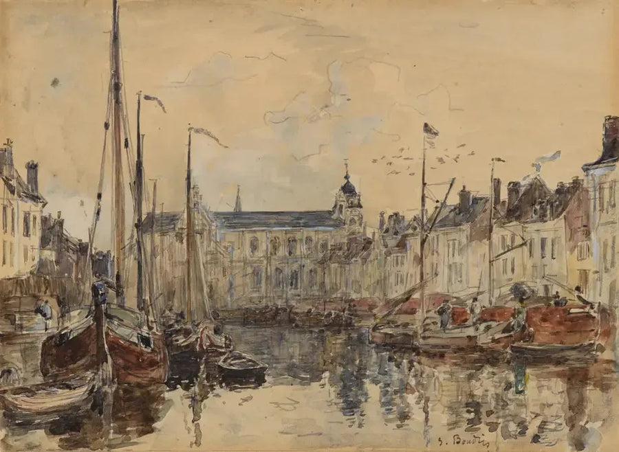 Handelsbassängen i Bryssel - Eugène Boudin