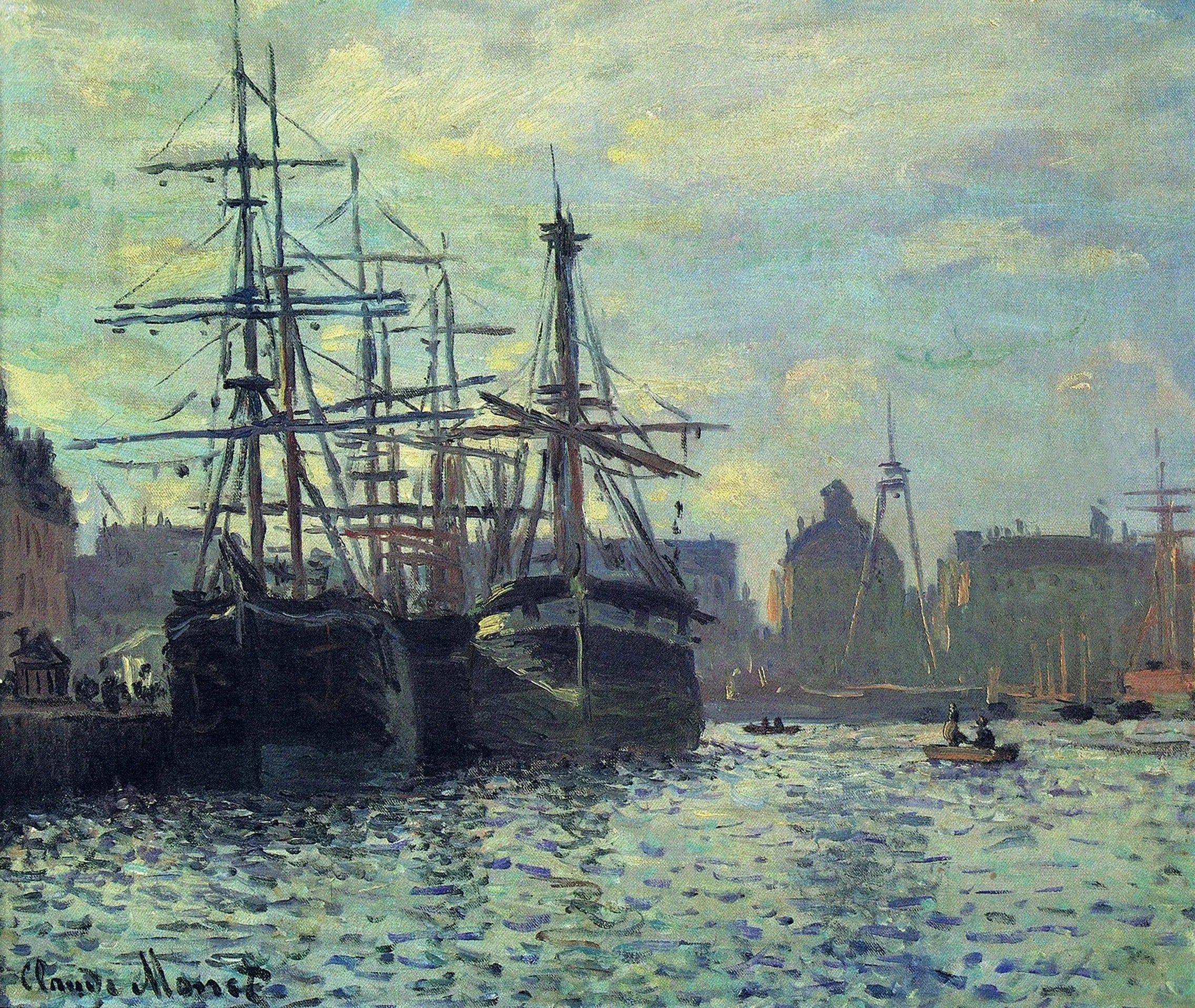 Reproduction du tableau « Le Bassin du commerce. Le Havre - Claude Monet » par Alpha Reproduction en peinture à l’huile